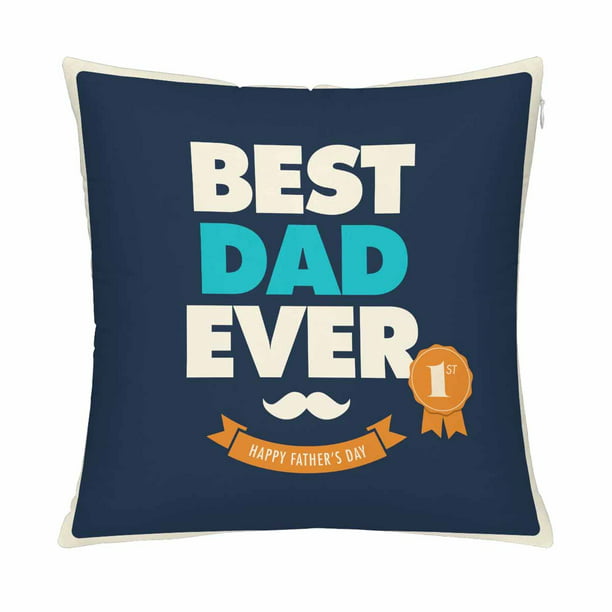 HGOD DESIGNS Cool Dad Throw Pillow Case,Cool Like dad Slogan Happy Father's Day Cotton Linen Cushion Cover Square Standard Home Decorative for Men/Women 18x18 inch 